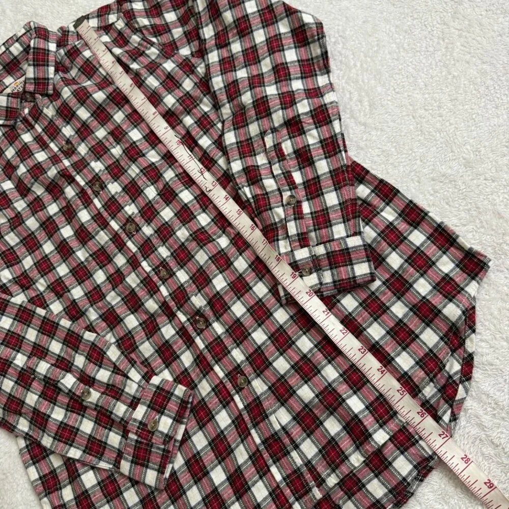 Marine Layer Kendall womens shirt red plaid button down sz medium Collared - Picture 5 of 12